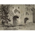 Въездные ворота Саввинского монастыря близ Звенигорода. 1884 Литография - Левитан, Исаак Ильич