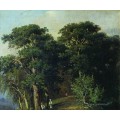 Лесной пейзаж с фигурами, 1880 - Шишкин, Иван Иванович