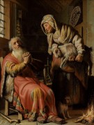 Товия и Анна с козой - Рембрандт, Харменс ван Рейн