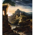 Вечер, пейзаж с акведуком - Жерико, Теодор Жан Луи Андре