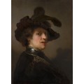 Портрет мужчины в шляпе с пером - Рембрандт, Харменс ван Рейн