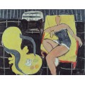 Танцовщица и кресло в стиле рококо на черном фоне - Матисс, Анри