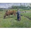 Женщина, пасущая корову - Писсарро, Камиль