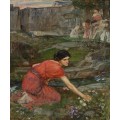 Девушка, собирающая цветы у ручья - Уотерхаус, Джон Уильям