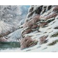 Зимний пейзаж с оленями - Курбе, Гюстав