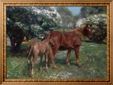 Весна, лошади на лугу , 1909 - Маннингс, Альфред Джеймс 