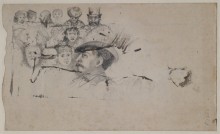Наброски голов (Studies of Heads and Standing Male Nude Seen from the Front), 1886 - Гог, Винсент ван