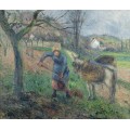 Крестьянка с ослом, Понтуаз,1877 - Писсарро, Камиль