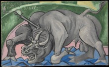 Умирающий бык (Коррида) - Пикассо, Пабло