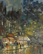 Парижское кафе ночью, 1936 - Коровин, Константин Алексеевич