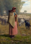 Пастушка с отарой овец - Милле, Жан-Франсуа 