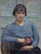 Девушка в голубой блузе с розой - Боннар, Пьер