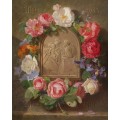 Святое Семейство в обрамлении цветочной гирлянды - Лауэр, Йозеф