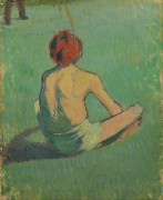 Мальчик, сидящий на траве - Бернар, Эмиль