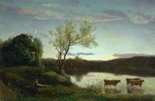 Пруд с тремя коровами - Коро, Жан-Батист Камиль