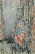 День флага, Пятая Авеню, 4 июля 1916 - Хассам, Фредерик Чайлд 