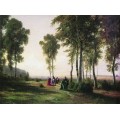 Пейзаж с гуляющими, 1869 - Шишкин, Иван Иванович