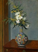 Белые цветы в расписной вазе - Валлоттон, Феликс 