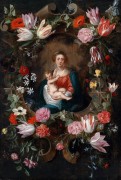 Мадонна с младенцем в цветочной гирлянде - Брейгель, Ян (младший)