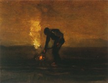 Крестьянин, сжигающий сорняки (Peasant Burning Weeds), 1883 - Гог, Винсент ван