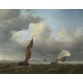 Голландские судна и лодки во время ветра - Велде, Виллем ван де (Младший)