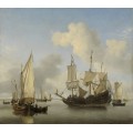 Корабли на якоре близ берега - Велде, Виллем ван де (Младший)