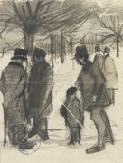 Пять мужчин и ребенок в снегу (Five Men and a Child in the Snow), 1883 - Гог, Винсент ван