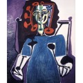Дама в голубом на софе - Пикассо, Пабло