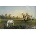 Белая лошадь на лугу, 1856 - Писсарро, Камиль