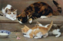 Кошка и котята преследуют мышь - Джеймсон, Роза
