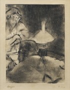Чтение под лампой, 1880-83 - Дега, Эдгар