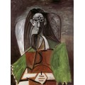Сидящая женщина со скрещенными руками и зелеными рукавами, 1960 - Пикассо, Пабло