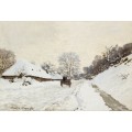 Карета на заснеженной дороге в Онфлер,1865 - Моне, Клод