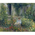 Джули и Людовик-Рудольф Писсарро среди цветов, 1879 - Писсарро, Камиль