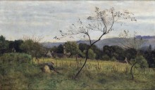 Пейзаж с крестьянкой - Коро, Жан-Батист Камиль