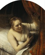Девушка в кровати - Рембрандт, Харменс ван Рейн