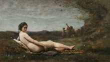 Лежащая вакханка с бубном - Коро, Жан-Батист Камиль