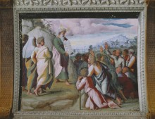Моисей показывает скрижали завета народу Израиля - Рафаэль, Санти