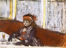 Молодая женщина в кафе, 1877 - Дега, Эдгар