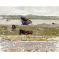 Коровы у старой лодки, Этапль, 1887 - Сиданэ, Анри Эжен Огюстен Ле 