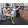 Мужчина, вытирающий ноги после купания - Кайботт, Густав