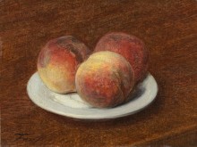Три персика на тарелке - Фантен-Латур, Анри