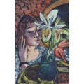 Картина Женщина с орхидеей - Бекман, Макс