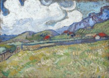Горный пейзаж за больницей Сен-Поль  (Wheat Field behind Saint-Paul Hospital), 1889 - Гог, Винсент ван