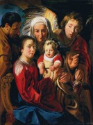 Святое Семейство с ангелом - Йорданс, Якоб