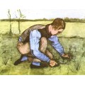 Мальчик косит траву серпом (Boy Cutting Grass with a Sickle), 1981 - Гог, Винсент ван