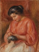 Вышивающая женщина - Ренуар, Пьер Огюст