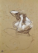 Женщина, укладывающая волосы - Тулуз-Лотрек, Анри де