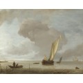 Малые голландские судна перед слабым ветром - Капелле, Ян ван де