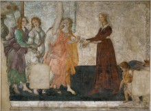Венера и три грации делают подарки невесте - Боттичелли, Сандро